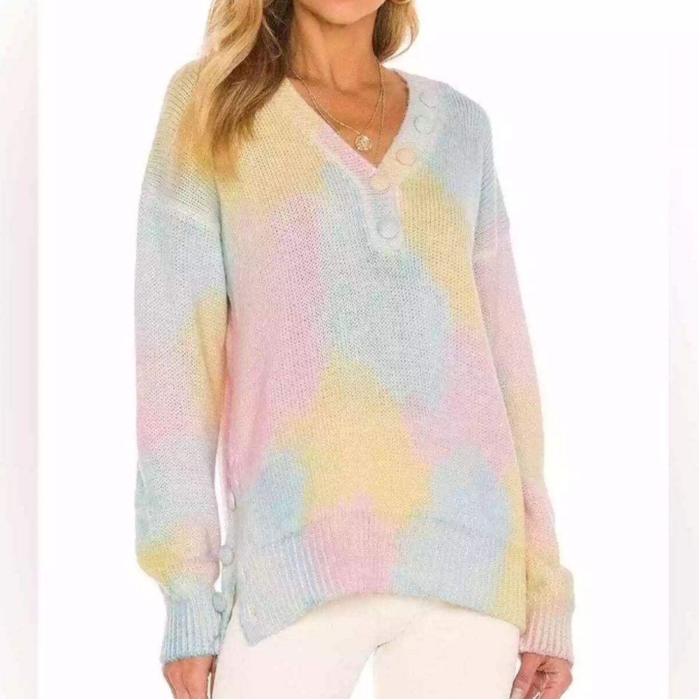 LoveShackFancy Multicolor Naveen Alpaca Pullover Sweater XS Pastel Knit Swiftie